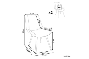 Set med 2 matstolar Avilla - Beige, svart - Möbler - Stolar & fåtöljer - Matstol & köksstol