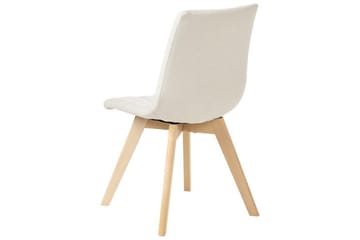 Set med 2 matstolar Calgary - Vit, ljust trä - Möbler - Stolar & fåtöljer - Matstol & köksstol
