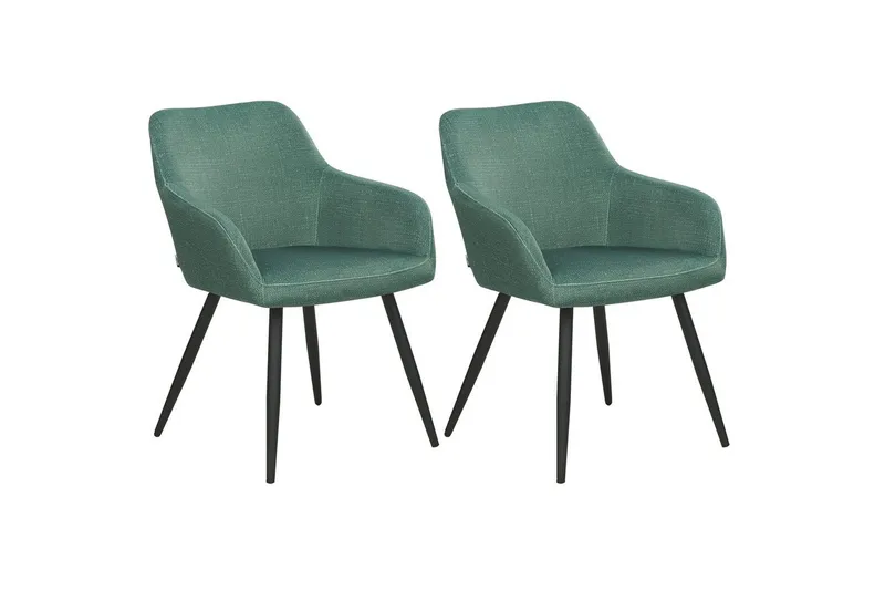 Set med 2 matstolar Casmalia - Grön, Svart - Möbler - Stolar & fåtöljer - Matstol & köksstol