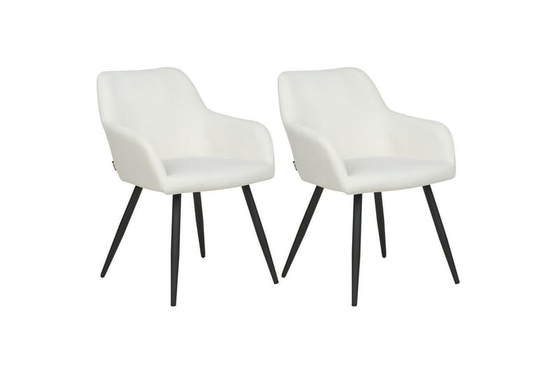 Set med 2 matstolar Casmalia - Vit, Svart - Möbler - Stolar & fåtöljer - Matstol & köksstol