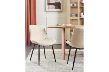 Set med 2 matstolar Dubrovnik - Beige, svart/Bouclé - Möbler - Stolar & fåtöljer - Matstol & köksstol