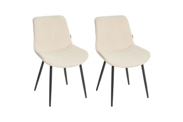 Set med 2 matstolar Dubrovnik - Beige, svart/Bouclé - Möbler - Stolar & fåtöljer - Matstol & köksstol