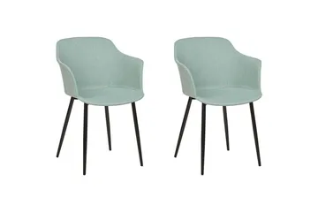 Set med 2 matstolar Elim - Mintgrön, Svart - Möbler - Stolar & fåtöljer - Matstol & köksstol