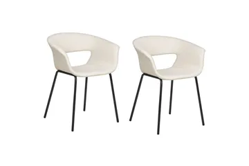 Set med 2 matstolar Elma - Beige, svart - Möbler - Stolar & fåtöljer - Matstol & köksstol