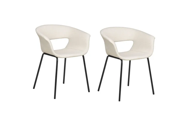 Set med 2 matstolar Elma - Beige, svart - Möbler - Stolar & fåtöljer - Matstol & köksstol