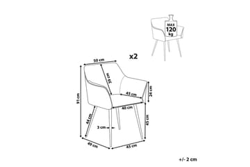Set med 2 matstolar Jasmin - Beige, svart - Möbler - Stolar & fåtöljer - Matstol & köksstol
