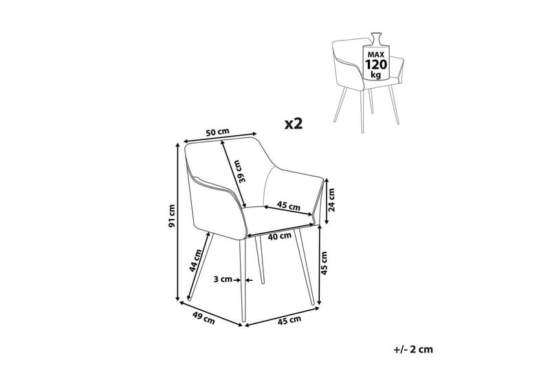Set med 2 matstolar Jasmin - Grön, Svart - Möbler - Stolar & fåtöljer - Matstol & köksstol