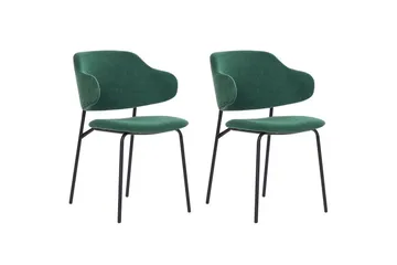 Set med 2 matstolar Kenai - Grön, Svart - Möbler - Stolar & fåtöljer - Matstol & köksstol
