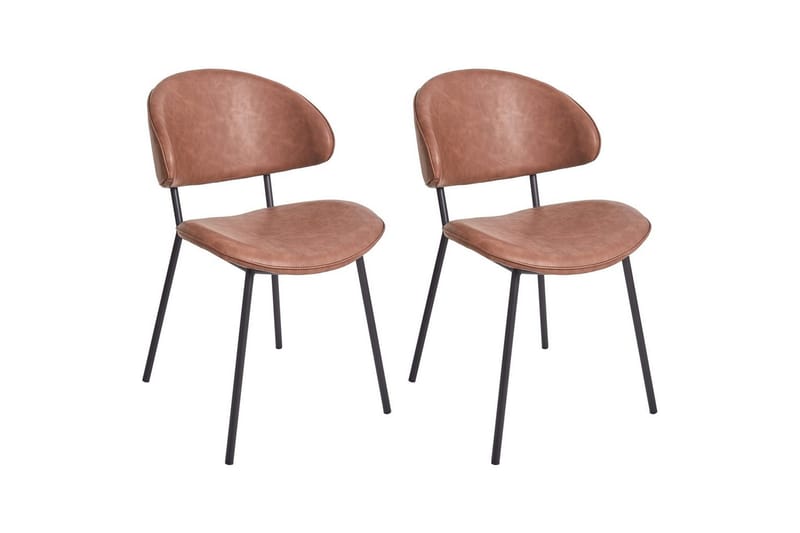 Set med 2 matstolar Kiana, Brun, Svart