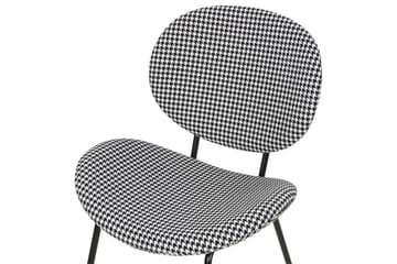 Set med 2 matstolar Luana - Svart, Vit/Polyester - Möbler - Stolar & fåtöljer - Matstol & köksstol