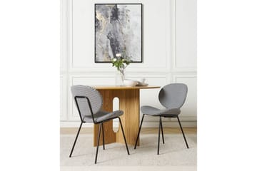 Set med 2 matstolar Luana - Svart, Vit/Polyester - Möbler - Stolar & fåtöljer - Matstol & köksstol