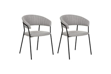 Set med 2 matstolar Mariposa - Grå, svart/Bouclé - Möbler - Stolar & fåtöljer - Matstol & köksstol