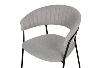 Set med 2 matstolar Mariposa - Grå, svart/Bouclé - Möbler - Stolar & fåtöljer - Matstol & köksstol