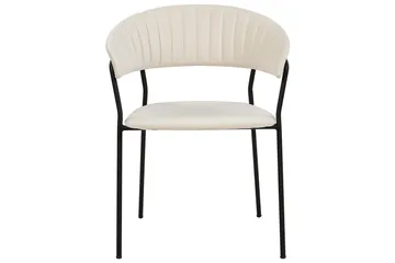 Set med 2 matstolar Mariposa - Krämvit, Svart/Sammet - Möbler - Stolar & fåtöljer - Matstol & köksstol
