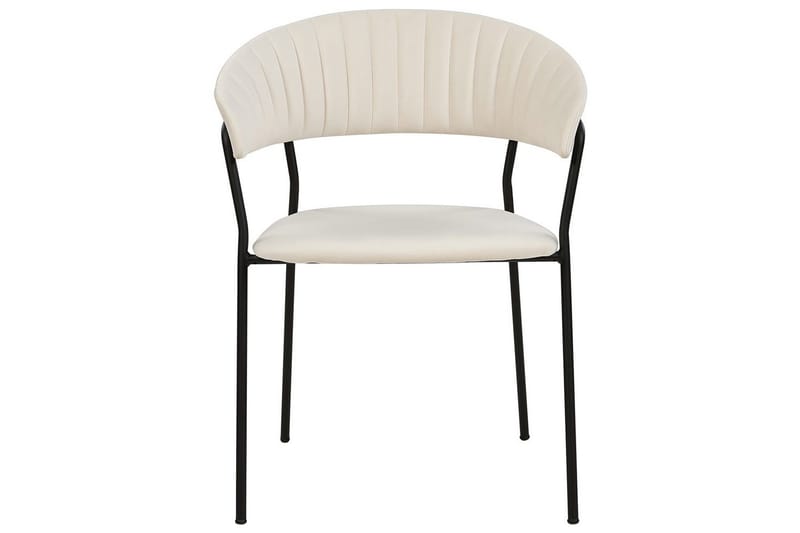 Set med 2 matstolar Mariposa - Krämvit, Svart/Sammet - Möbler - Stolar & fåtöljer - Matstol & köksstol