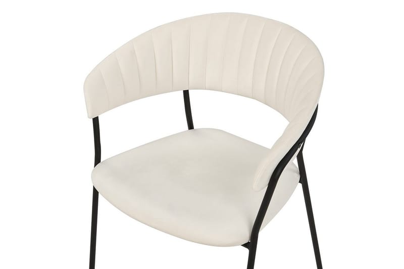 Set med 2 matstolar Mariposa - Krämvit, Svart/Sammet - Möbler - Stolar & fåtöljer - Matstol & köksstol