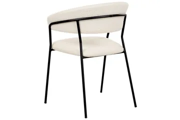 Set med 2 matstolar Mariposa - Vit, Svart/Bouclé - Möbler - Stolar & fåtöljer - Matstol & köksstol