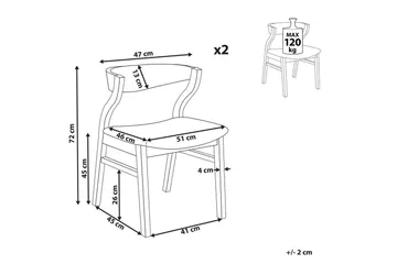 Set med 2 matstolar Maroa - Grå, mörkt trä - Möbler - Stolar & fåtöljer - Matstol & köksstol