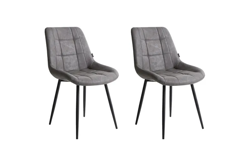 Set med 2 matstolar Melrose - Grå, svart - Möbler - Stolar & fåtöljer - Matstol & köksstol