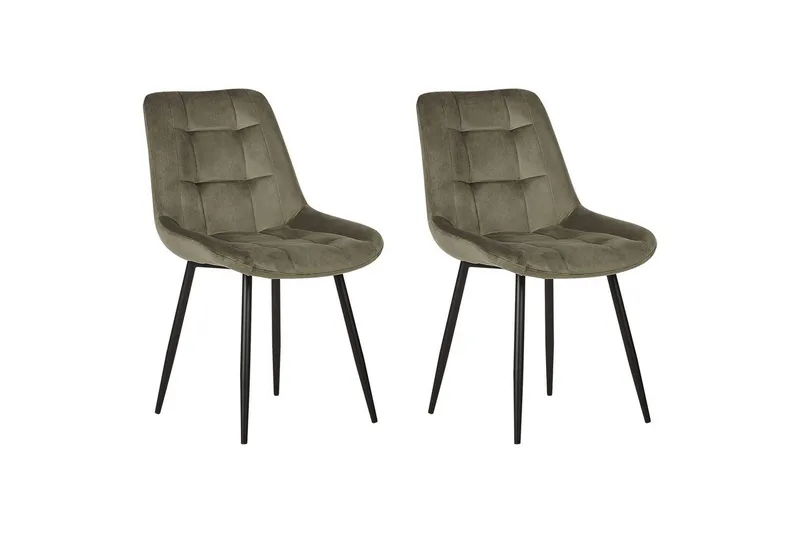 Set med 2 matstolar Melrose, Grön, Svart