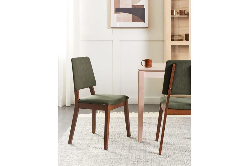 Set med 2 matstolar Merrill - Mörkt trä, grönt - Möbler - Stolar & fåtöljer - Matstol & köksstol