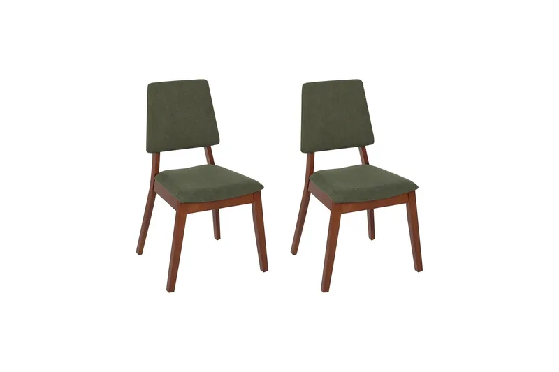 Set med 2 matstolar Merrill - Mörkt trä, grönt - Möbler - Stolar & fåtöljer - Matstol & köksstol