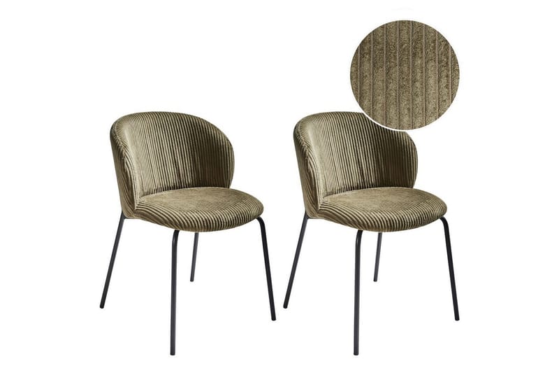 Set med 2 matstolar Miles - Grön, Svart - Möbler - Stolar & fåtöljer - Matstol & köksstol