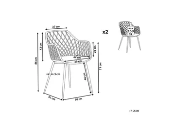 Set med 2 matstolar Nashua ll - Svart - Möbler - Stolar & fåtöljer - Matstol & köksstol