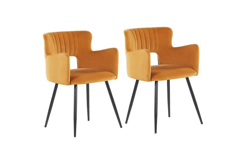 Set med 2 matstolar Sanilac - Orange, svart - Möbler - Stolar & fåtöljer - Matstol & köksstol