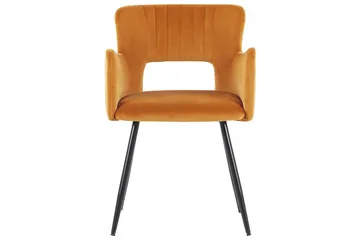 Set med 2 matstolar Sanilac - Orange, svart - Möbler - Stolar & fåtöljer - Matstol & köksstol