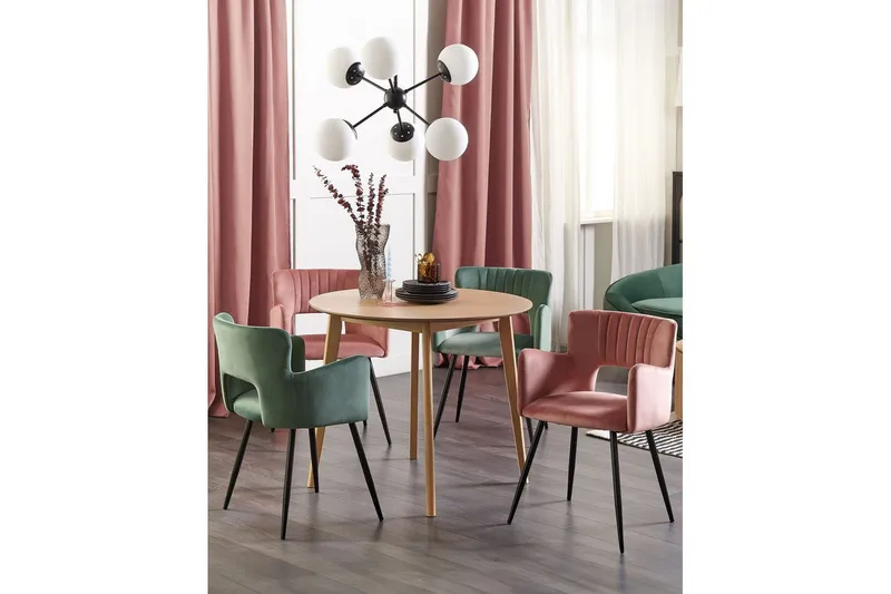 Set med 2 matstolar Sanilac - Rosa, Svart - Möbler - Stolar & fåtöljer - Matstol & köksstol