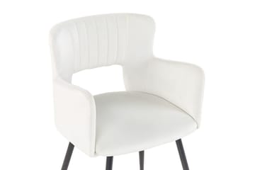 Set med 2 matstolar Sanilac - Vit, Svart - Möbler - Stolar & fåtöljer - Matstol & köksstol