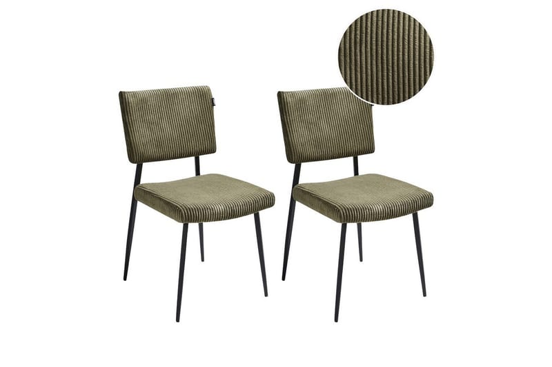 Set med 2 matstolar Sturgis - Grön, Svart - Möbler - Stolar & fåtöljer - Matstol & köksstol