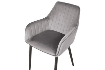 Set med 2 matstolar Wellston - Grå, svart - Möbler - Stolar & fåtöljer - Matstol & köksstol