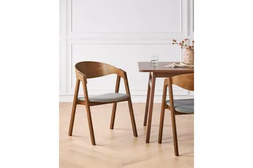 Set med 2 matstolar Yuba - Mörk trä, svart, vit - Möbler - Stolar & fåtöljer - Matstol & köksstol