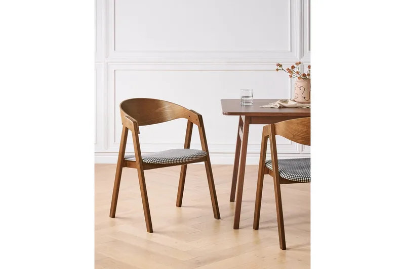 Set med 2 matstolar Yuba - Mörk trä, svart, vit - Möbler - Stolar & fåtöljer - Matstol & köksstol