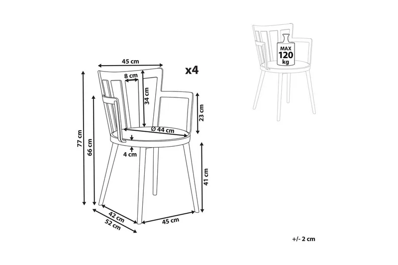 Set med 4 matstolar Morill - Rosa - Möbler - Stolar & fåtöljer - Matstol & köksstol