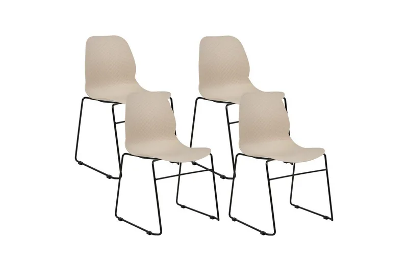 Set med 4 matstolar Panora - Beige, svart - Möbler - Stolar & fåtöljer - Matstol & köksstol
