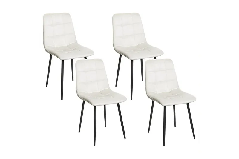 Set med 4 matstolar Powell - Vit, Svart - Möbler - Stolar & fåtöljer - Matstol & köksstol