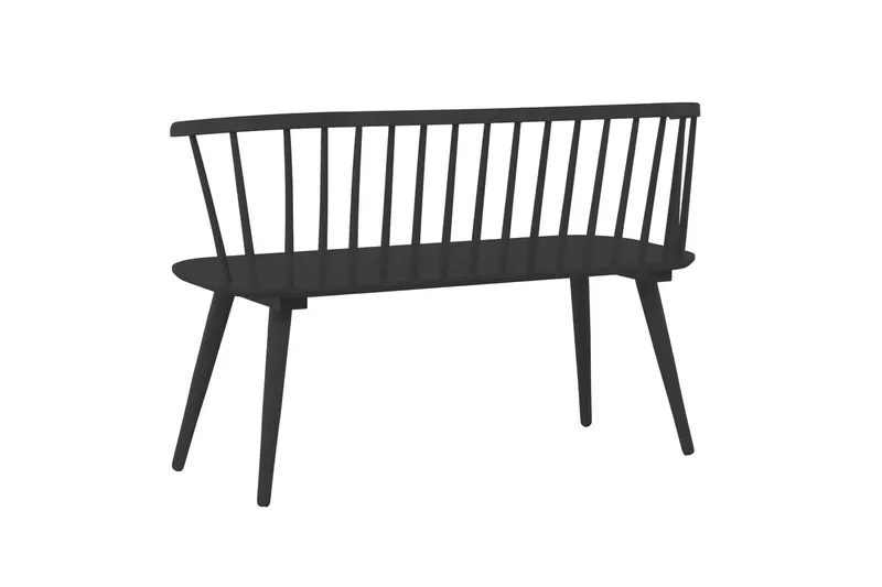 Soffbänk Bobby 120 cm i Trä - Svart - Möbler - Stolar & fåtöljer - Sittbänk - Bänk med ryggstöd