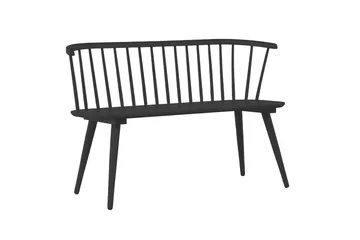 Soffbänk Bobby 120 cm i Trä - Svart - Möbler - Stolar & fåtöljer - Sittbänk - Bänk med ryggstöd