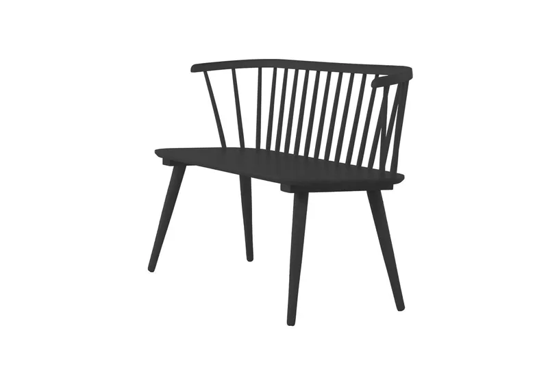 Soffbänk Bobby 120 cm i Trä - Svart - Möbler - Stolar & fåtöljer - Sittbänk - Bänk med ryggstöd