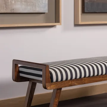 Bänk Valo 157 cm - Svart/Vit - Möbler - Stolar & fåtöljer - Sittbänk - Hallbänk