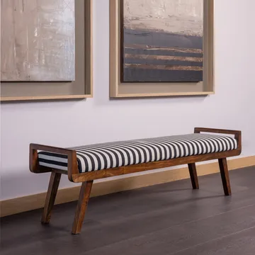 Bänk Valo 157 cm - Svart/Vit - Möbler - Stolar & fåtöljer - Sittbänk - Hallbänk