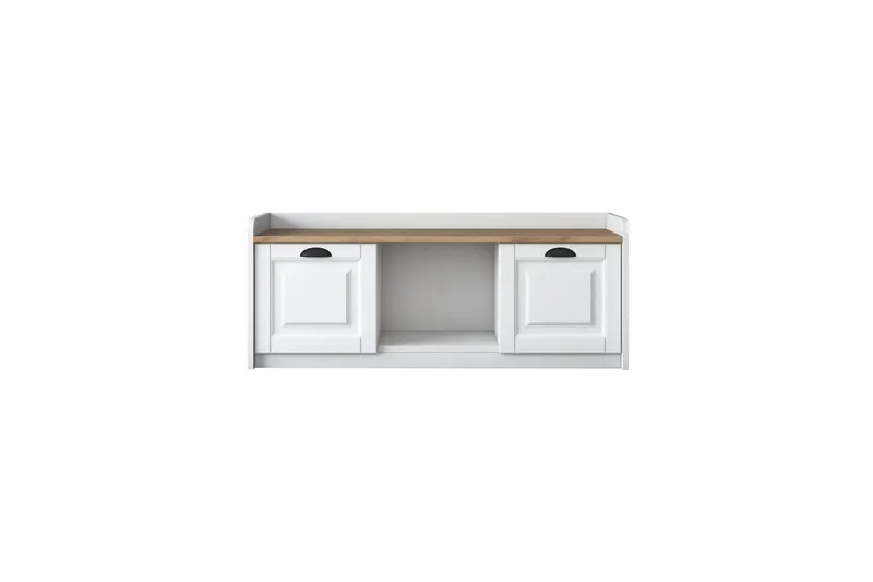 Caraway Skobänk 120x45 cm Vit/Brun, Hanah Home
