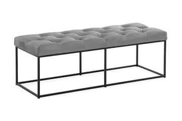 Ella Sittbänk 120cm Djuphäftad - Grå/Sammet - Möbler - Stolar & fåtöljer - Sittbänk - Hallbänk