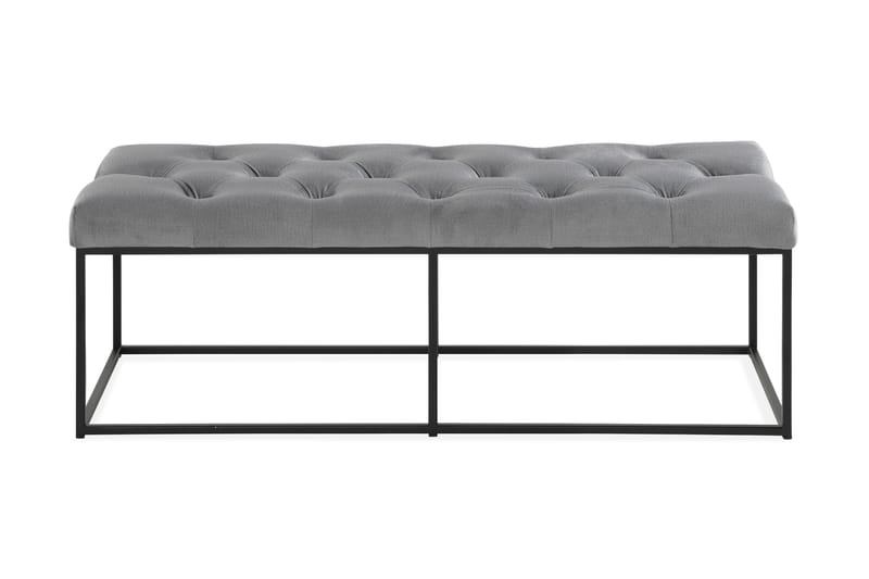 Ella Sittbänk 120cm Djuphäftad - Grå/Sammet - Möbler - Stolar & fåtöljer - Sittbänk - Hallbänk