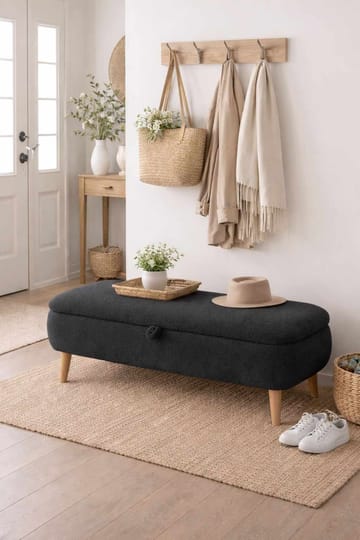 Elvaris Bänk 90x45x30 cm - Antracitgrå - Möbler - Stolar & fåtöljer - Sittbänk - Hallbänk - Hallbänk med förvaring
