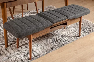 Idehult Bänk 51 cm - Valnöt/Antracit - Möbler - Stolar & fåtöljer - Sittbänk - Hallbänk