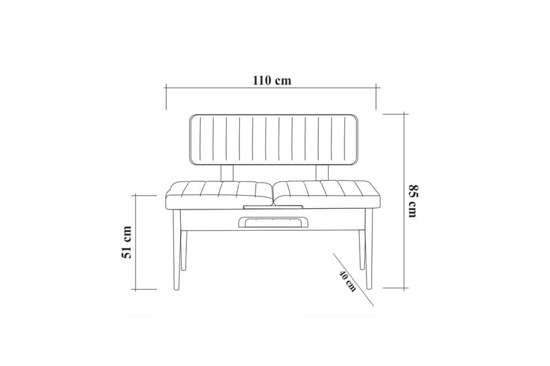 Idehult Bänk 85 cm - Trä/natur/Antracit - Möbler - Stolar & fåtöljer - Sittbänk - Hallbänk